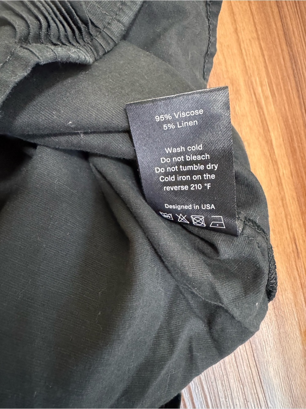 Black Ruffle-Neck Pintuck Button Front Blouse - Picture 8 of 8